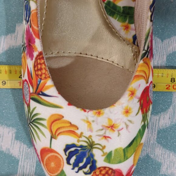 SOFT STYLE HUSH PUPPIES LOW HEEL PUMP TROPICAL FRUIT PRINT SUMMER SIZE 7 1/2 - Picture 11 of 11